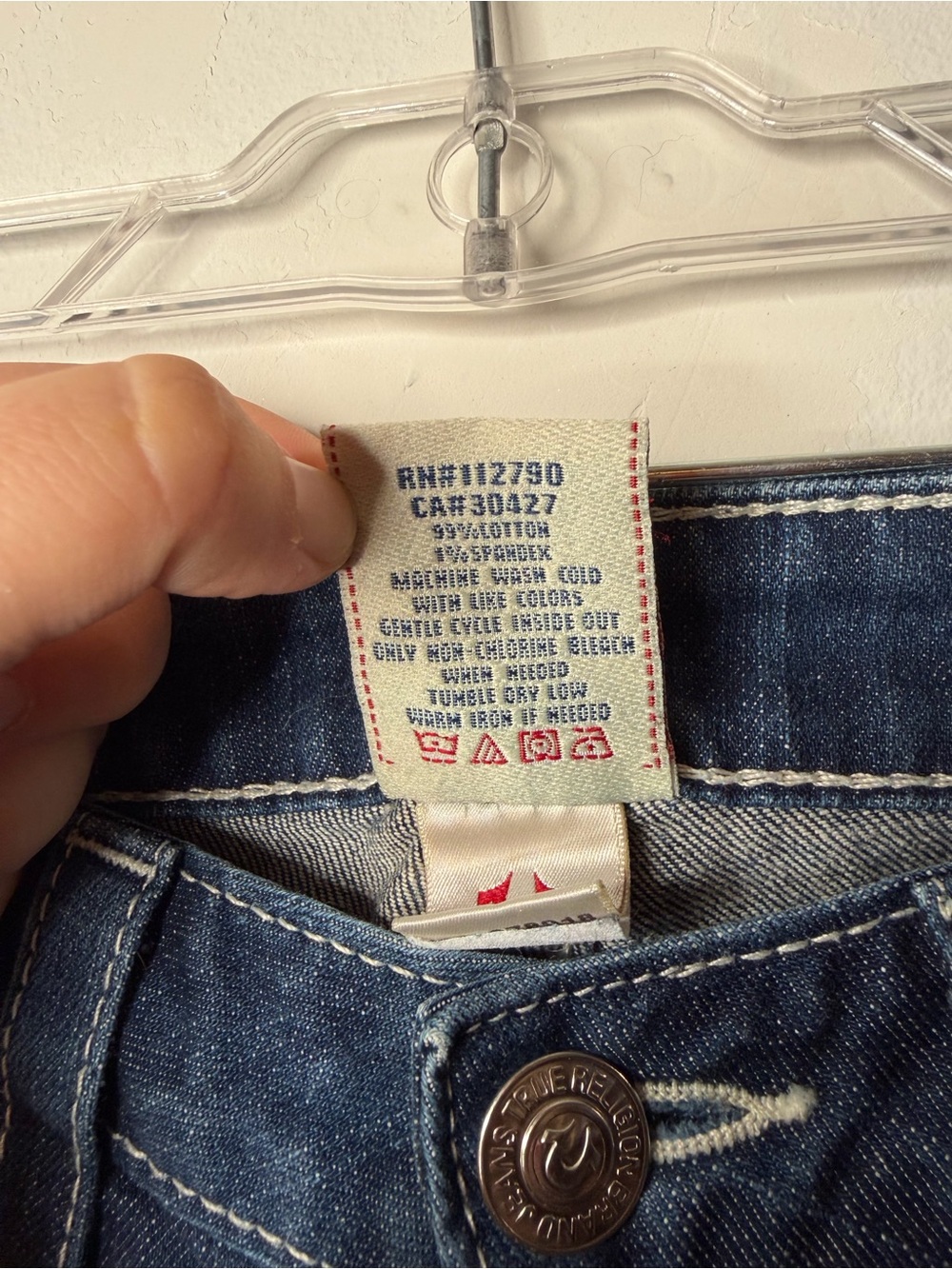 True Religion Joey Flare Jeans Dark Wash Crystal Horseshoe USA Women’s 29 - Picture 8 of 9